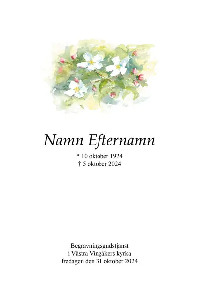 Programkort Äppelblom