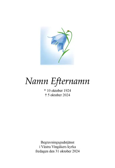 Programkort Blåklocka