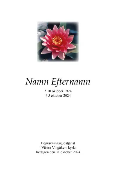 Programkort Röd näckros