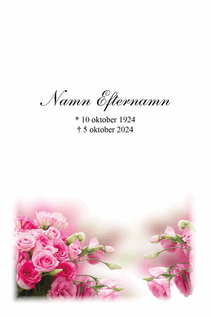 Tackkort med Rosa ros