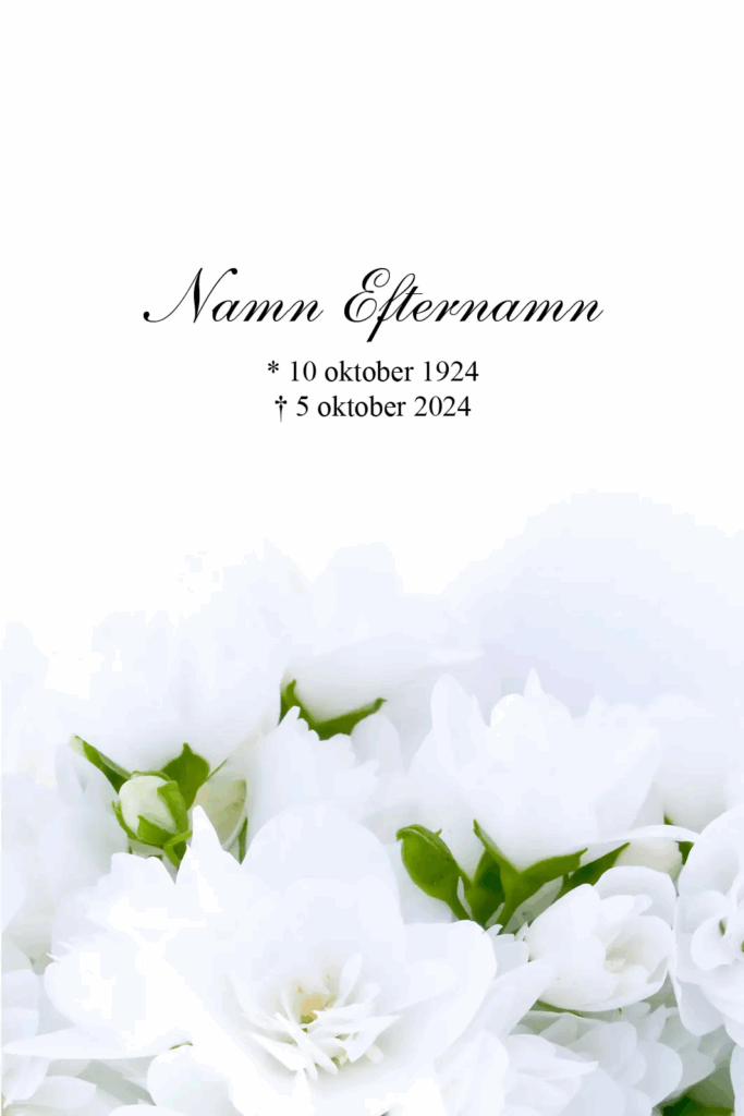 Tackkort med Vita blommor