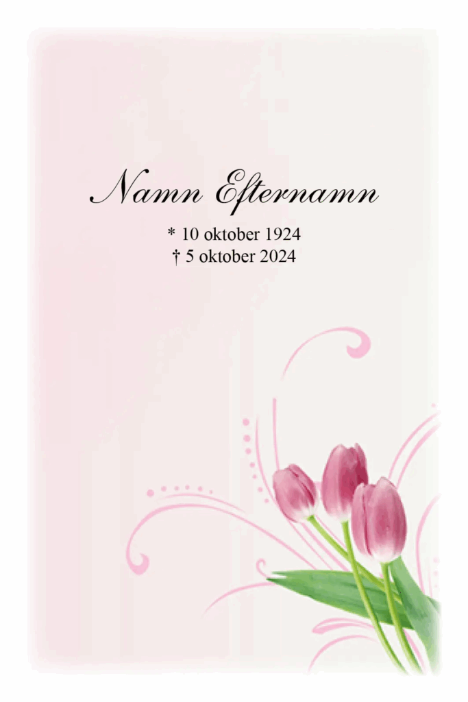 Tackkort Rosa tulpan