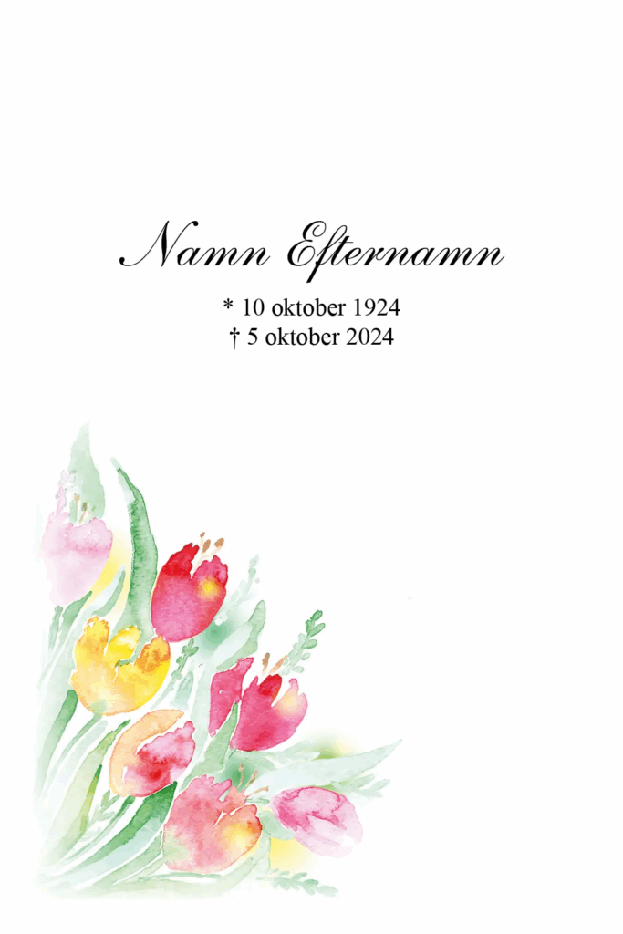 Tackkort Tulpaner i akvarell