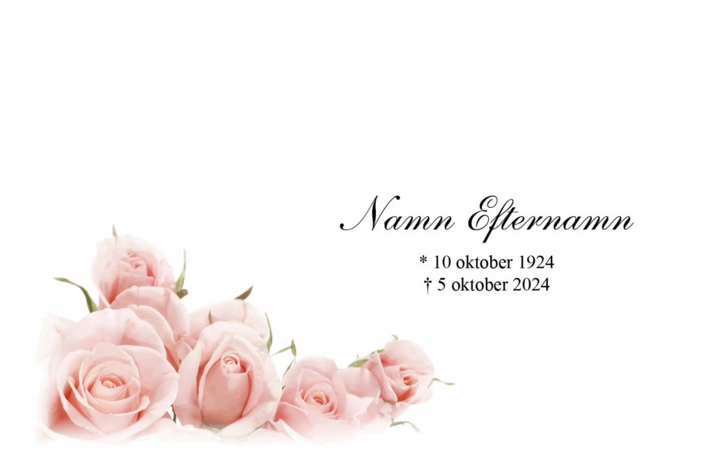 Tackkort Rosa roskant