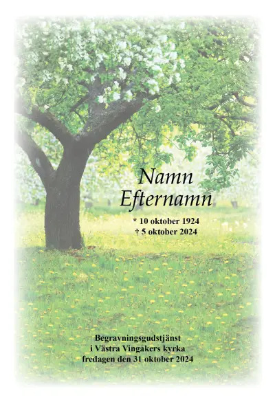 Programkort Blommande träd